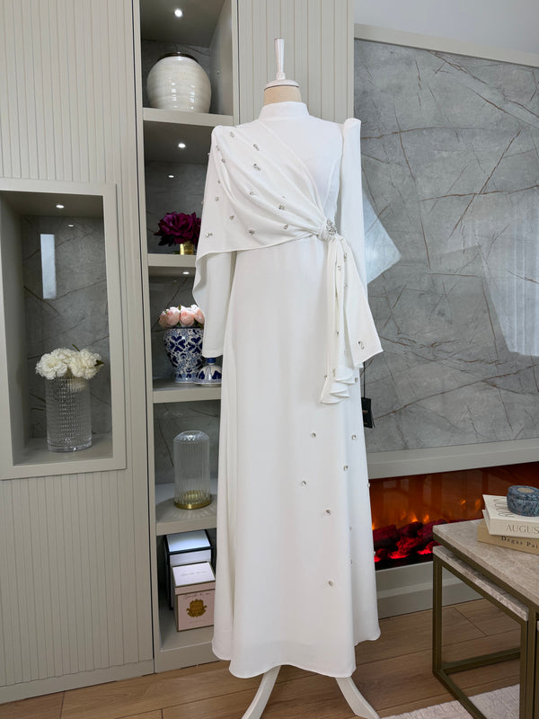 Noor Evening Dress - White - view 3