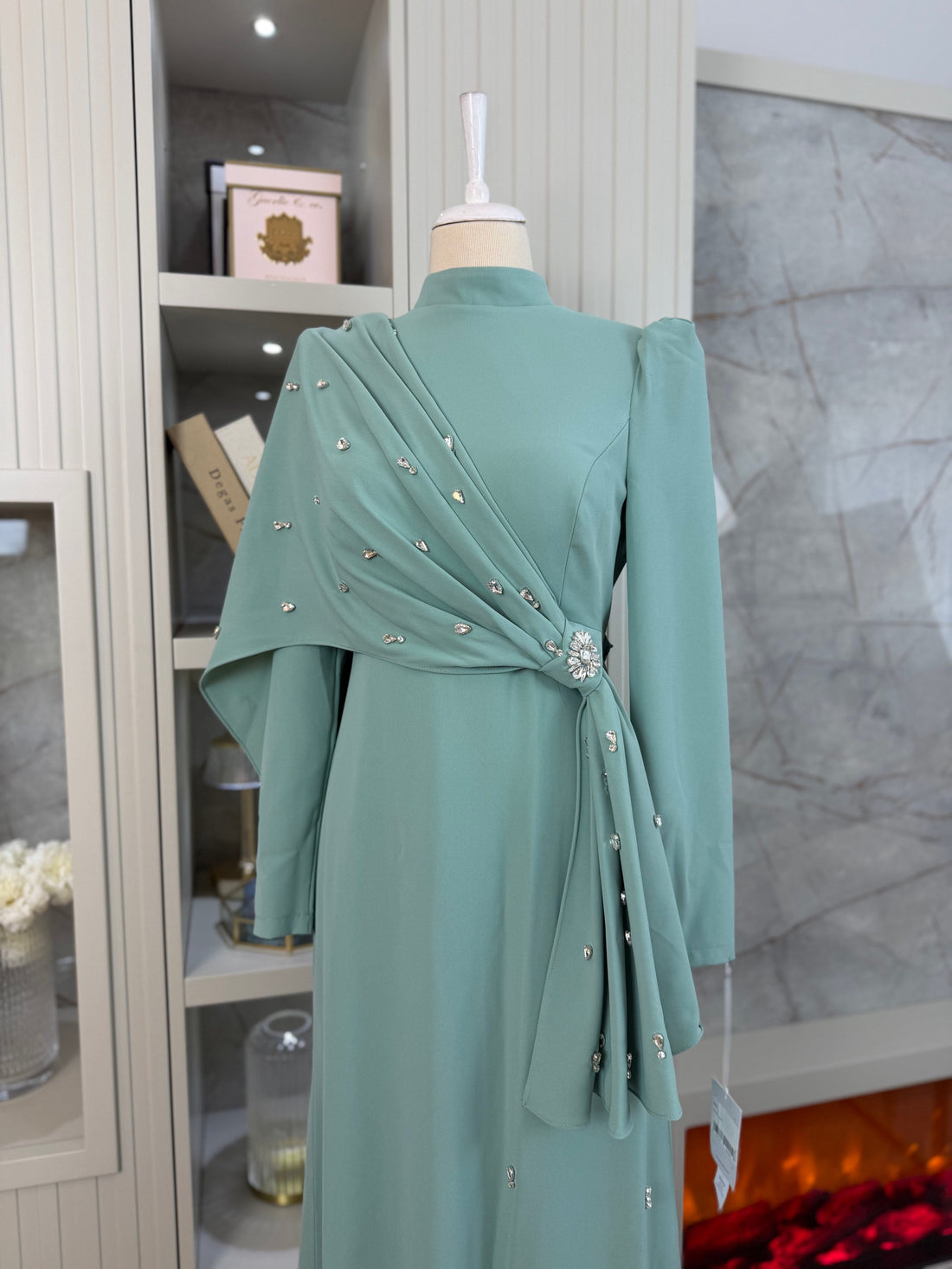 Noor Evening Dress - Mint - view 2