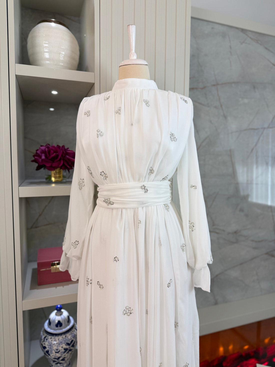 Nadia Evening Dress - White