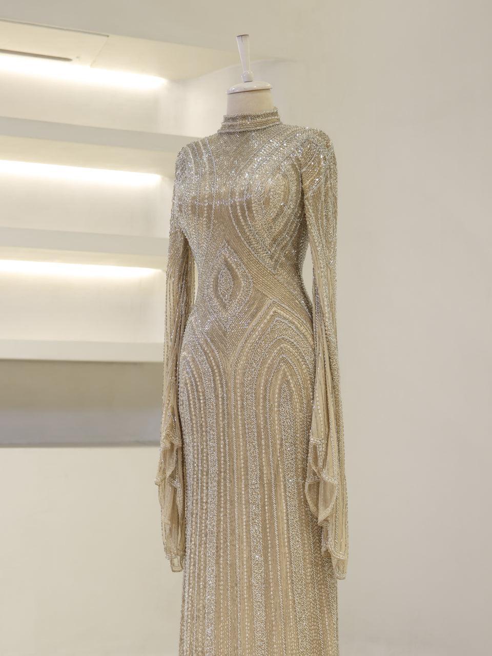 Berru Couture Evening Dress - Beige - view 3