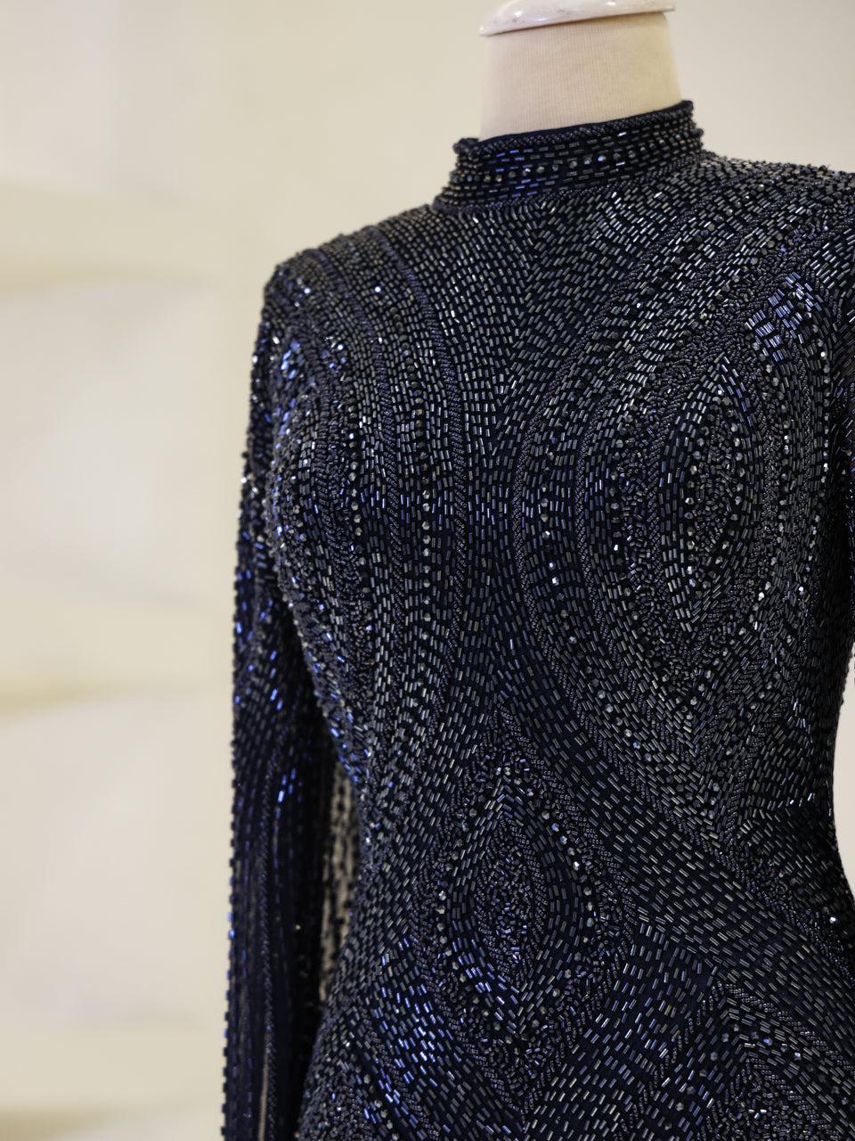 Berru Couture Evening Dress - Navy - view 4