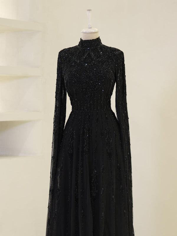 Couture Layal Evening Dress - Grey