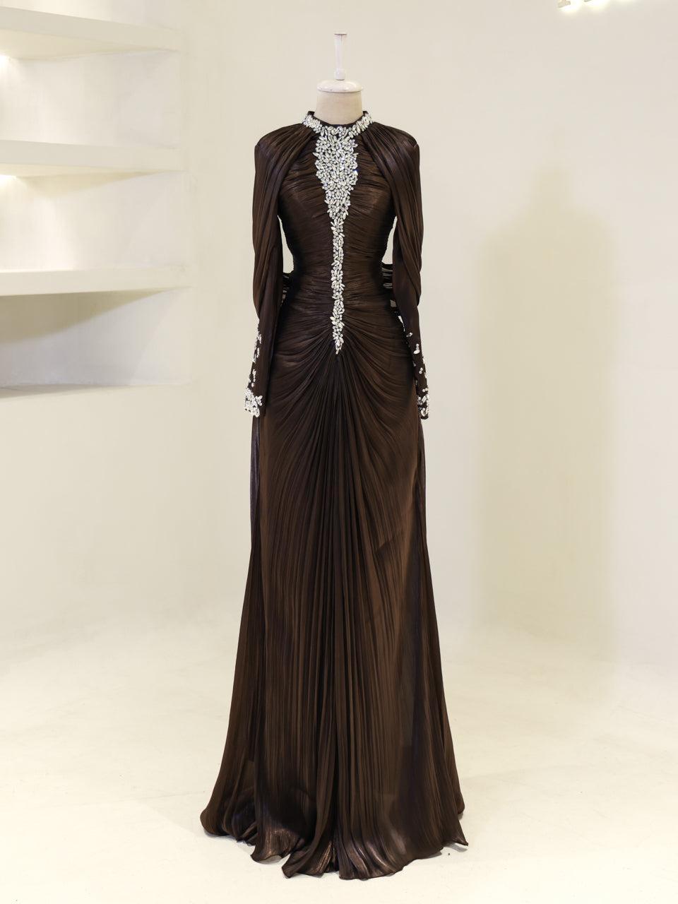 Dilvessa Evening Dress - Brown - view 2