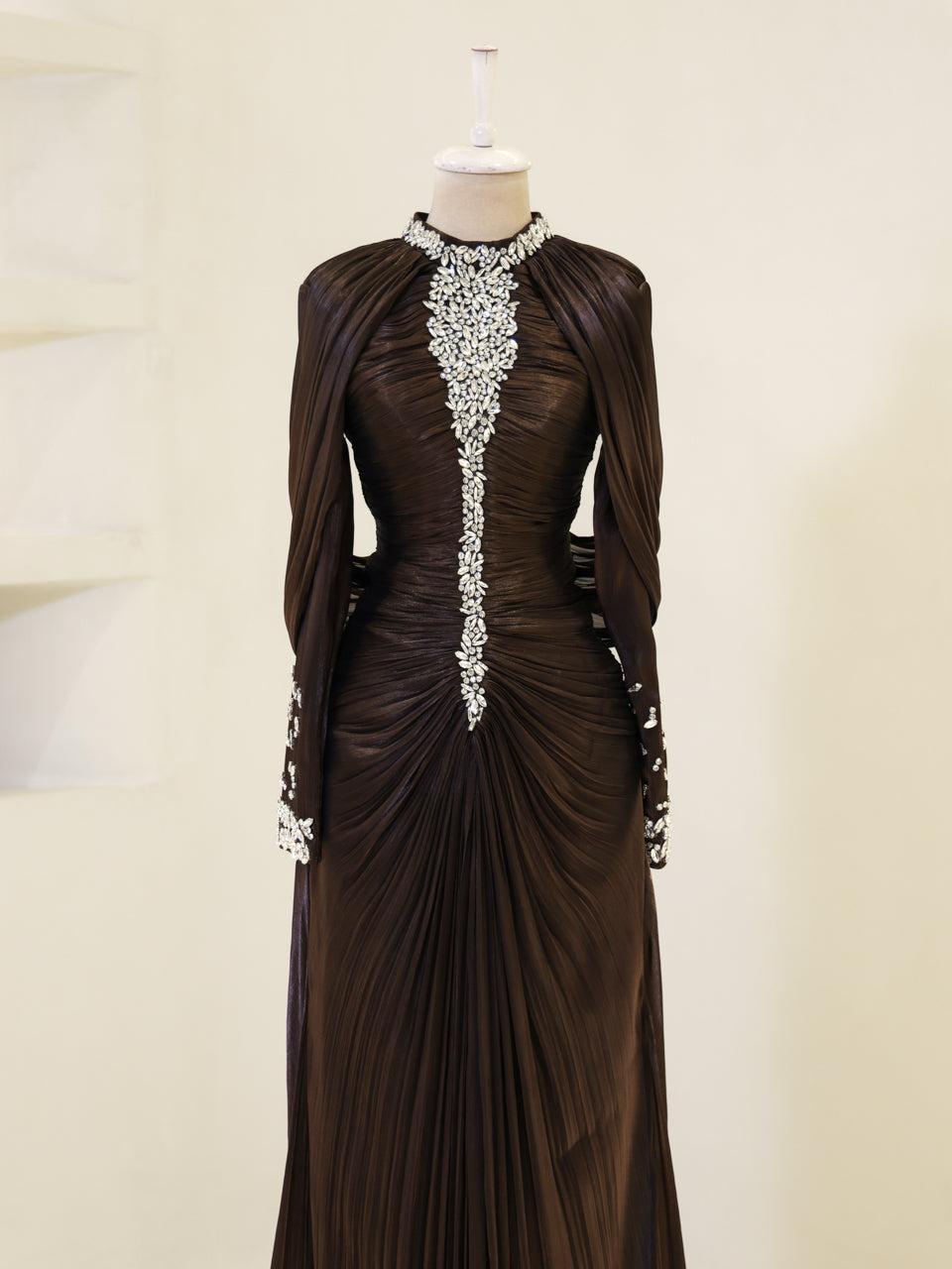 Dilvessa Evening Dress - Brown