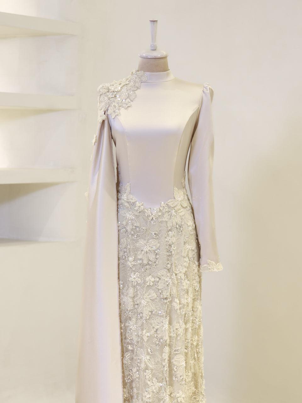 Pera Beige Couture Dress – image 2
