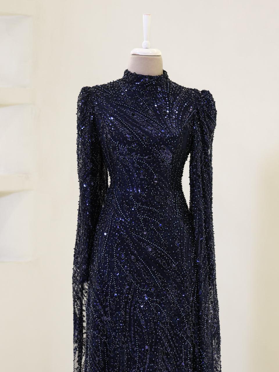 Everise Evening Dress - Navy - view 2