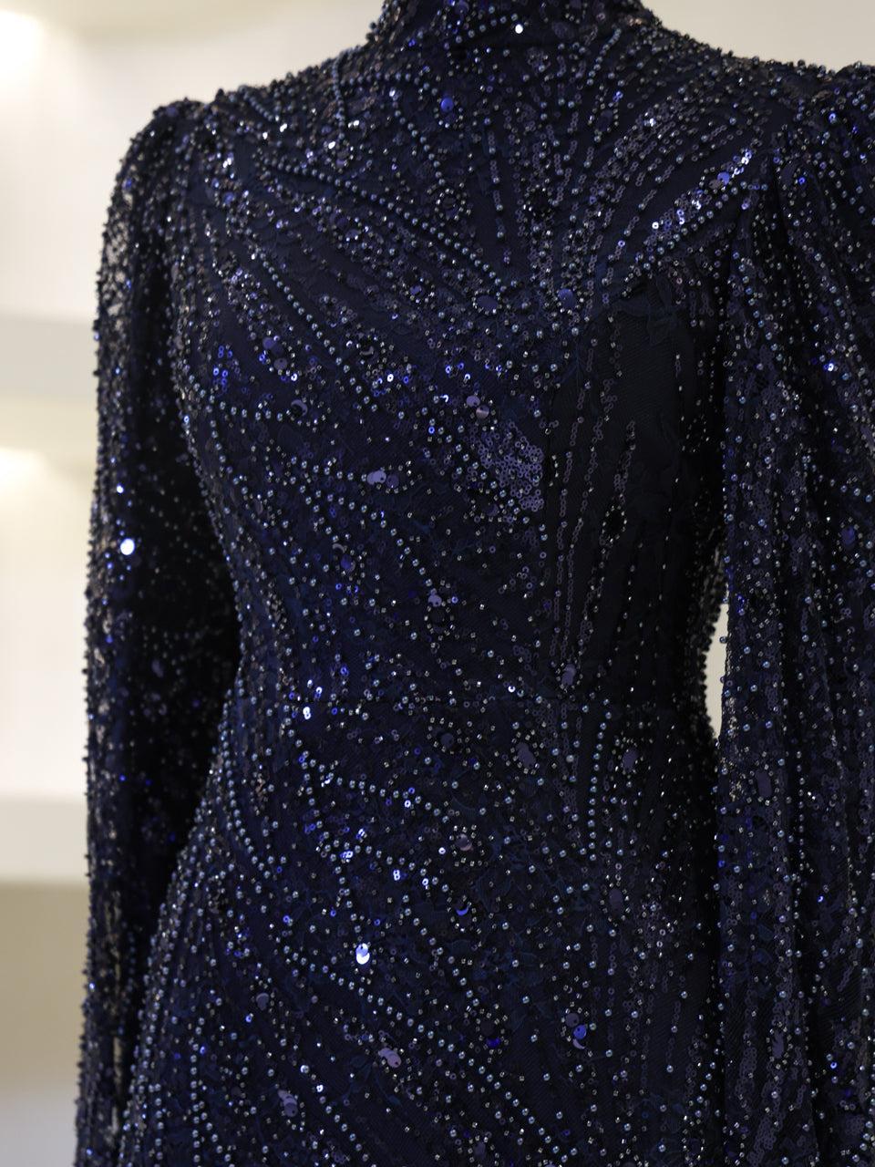 Everise Evening Dress - Navy - view 4