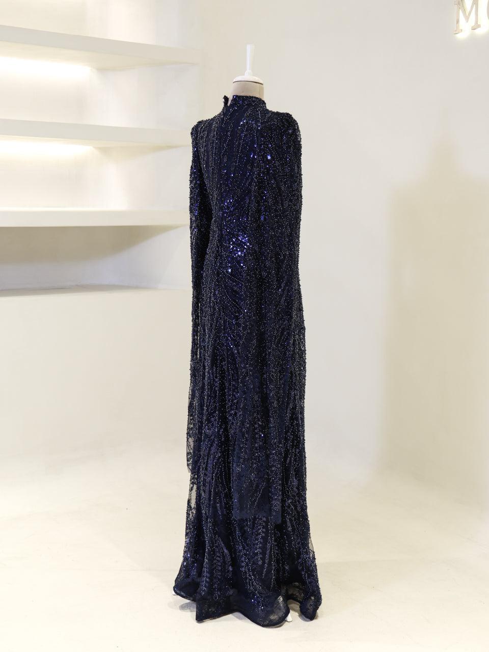 Everise Evening Dress - Navy - view 5