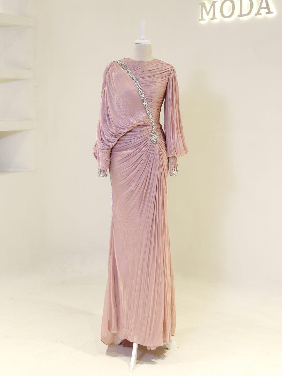 Malika Evening Dress - Burgundy