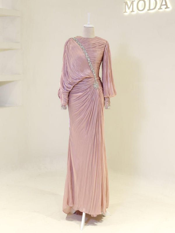 Malika Evening Dress - Burgundy
