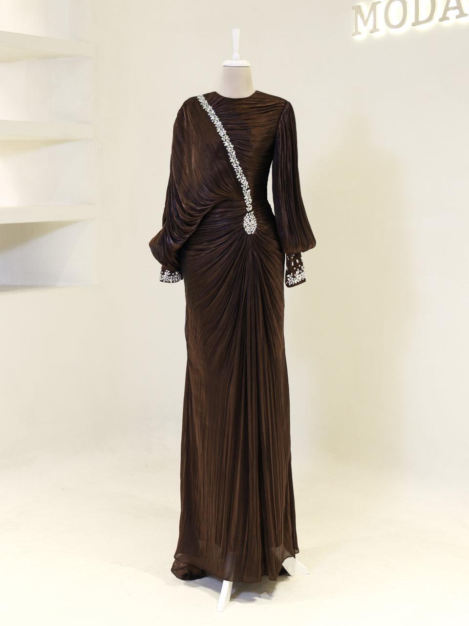 Malika Evening Dress - Mocha