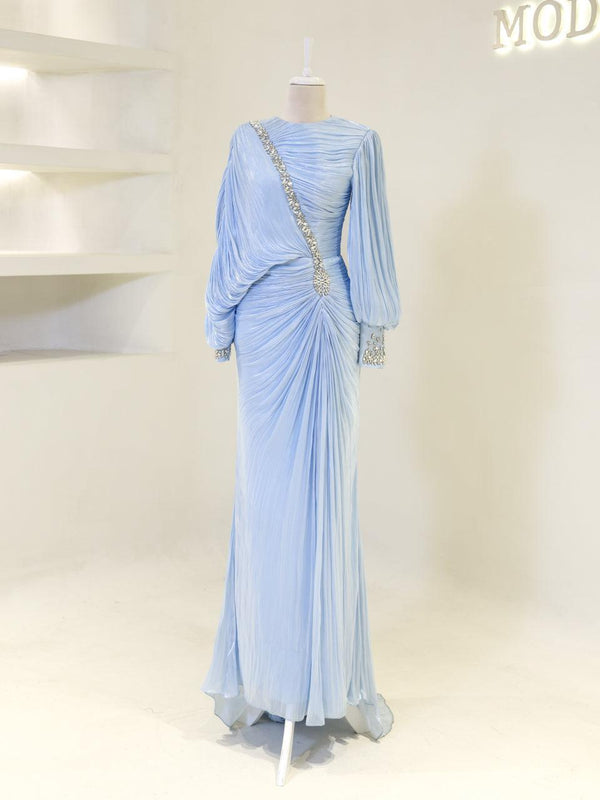 Malika Evening Dress - Beige