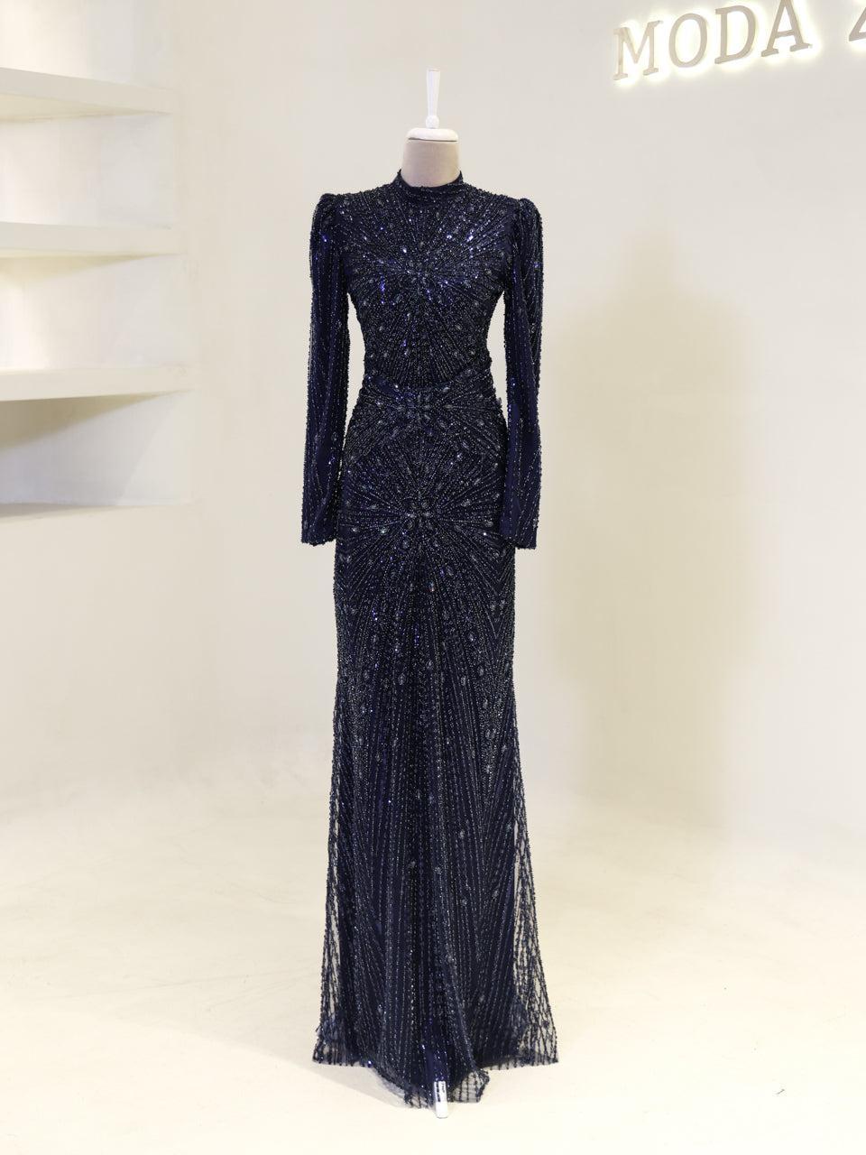 Marjan Evening Dress - Navy - view 5
